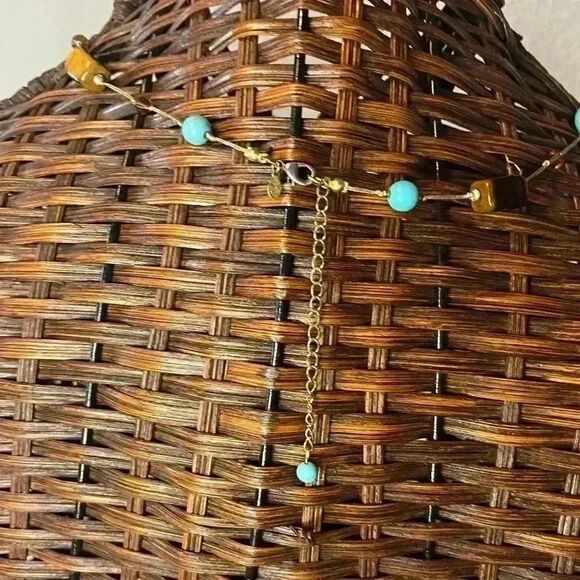 Premier designs promenade tigers eye  and faux turquoise necklace - Picture 5 of 6